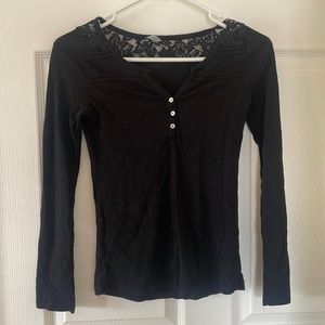 Bershka Black long sleeve top with back lace